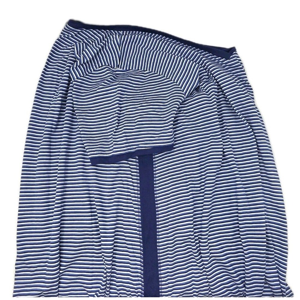 Anthony Richards VTG Knit Maxi Beach Lounge Dress Vneck Navy Stripe Size 2X - Picture 8 of 11